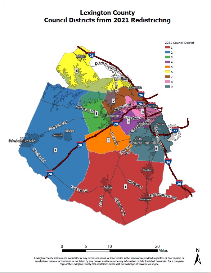 County Council District Map link