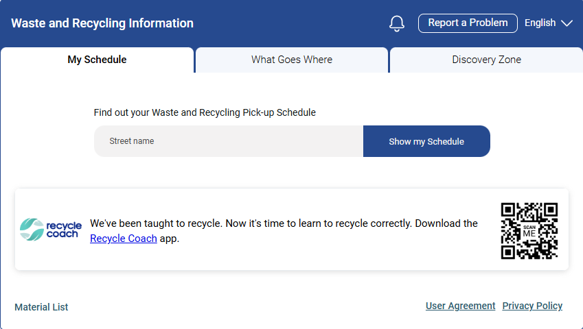 Waste and Recycling Schedule